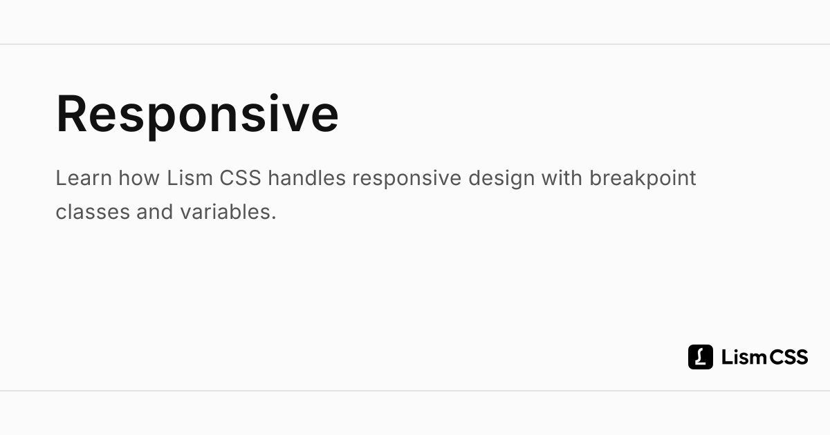 Responsive - Lism CSS